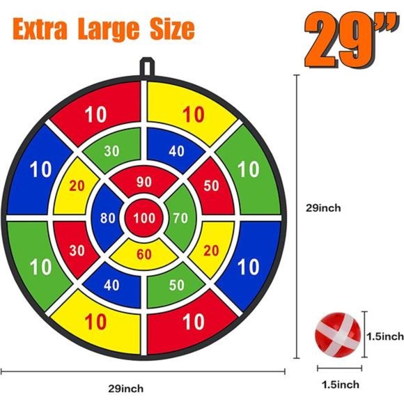 29" Large Dart Board for Kids, Kids Dart Board with Sticky Balls, Boys Toys - Picture 5 of 6